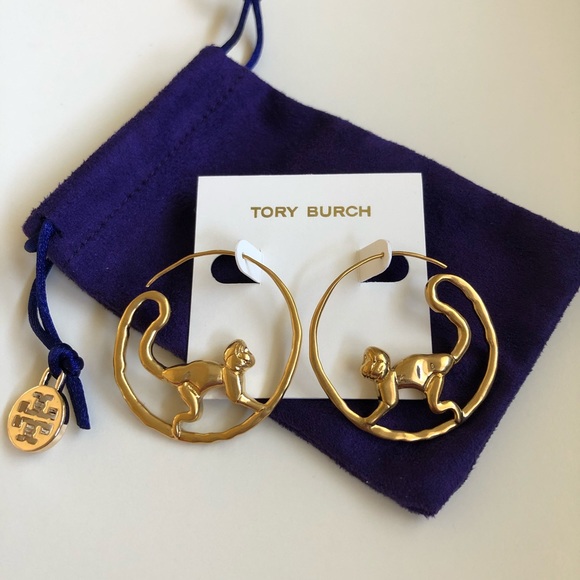 Tory Burch Monkey Hoop Earring - Picture 2 of 3